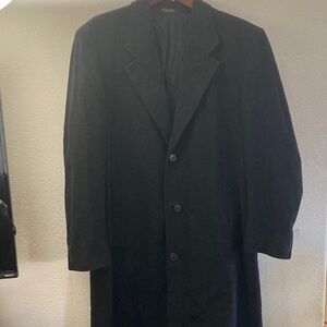 Christian Aujard Black long overCoat for Men cashmere blend in Italy 42R
